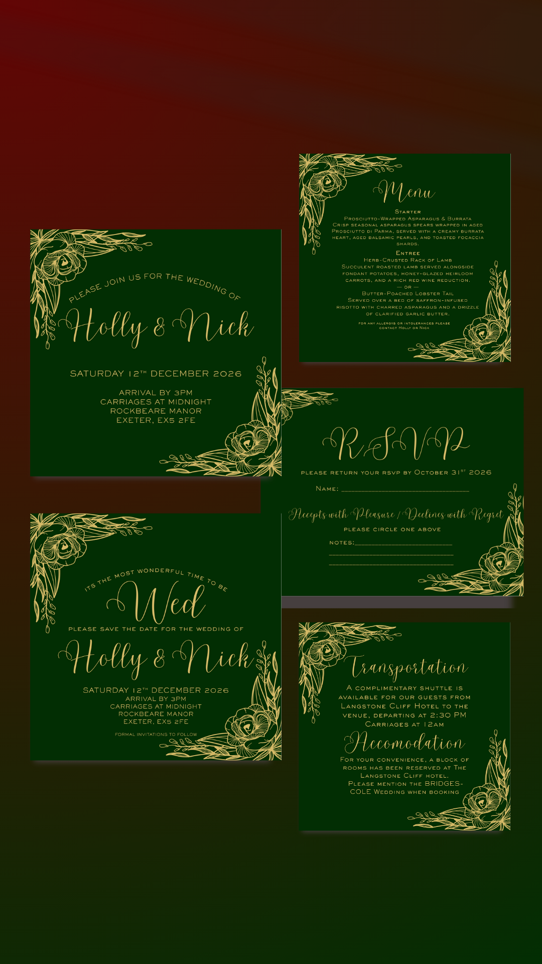 IT'S THE MOST WONDERFUL TIME FULL WEDDING INVITE DESIGN PACKAGE
