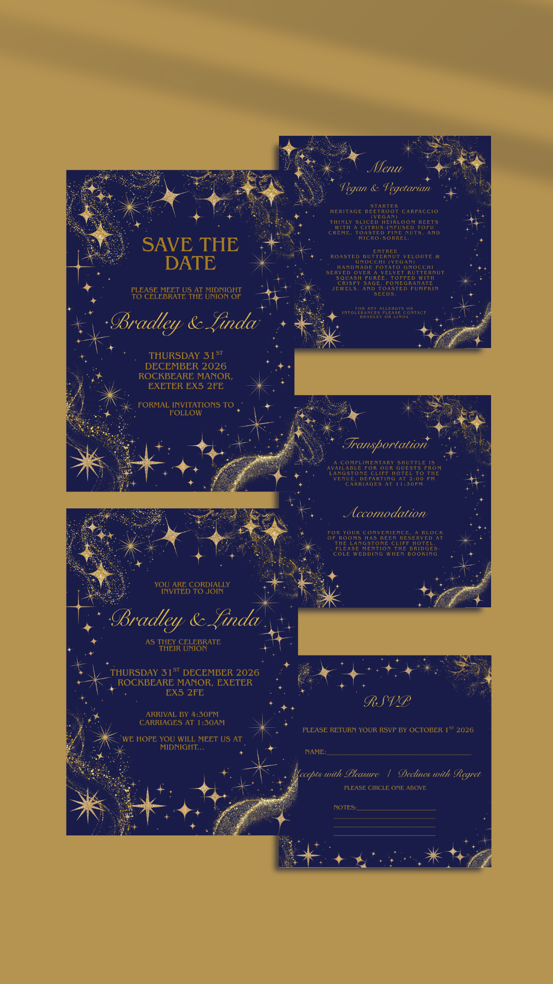 Meet Me at Midnight Wedding Design Full Package