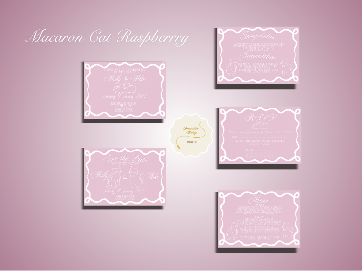 MACARON CAT COLLECTION - FULL INVITE DESIGN PACKAGE