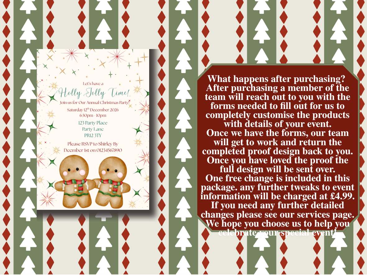 Gingerbread Friends Full Invite Design Package
