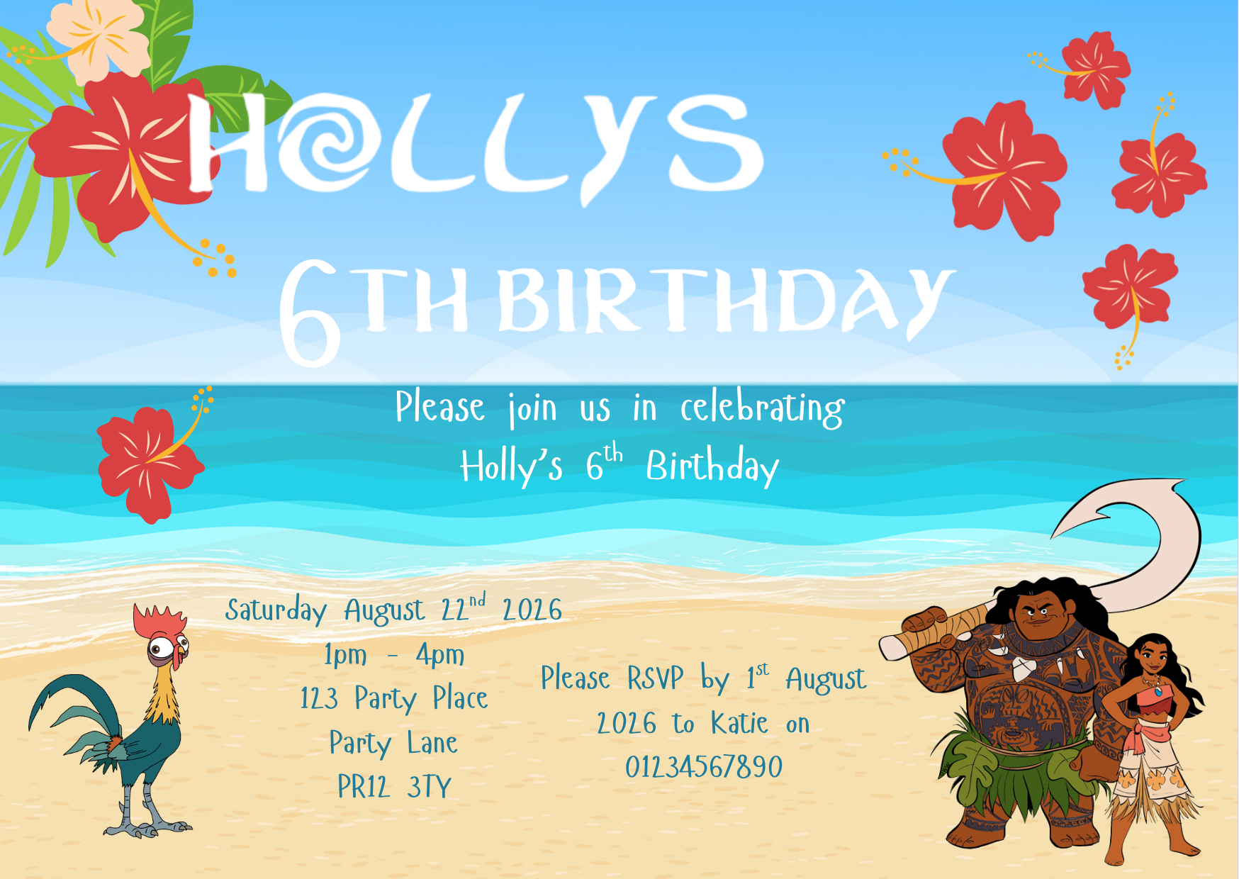 Polynesian Princess Birthday Design Full Package