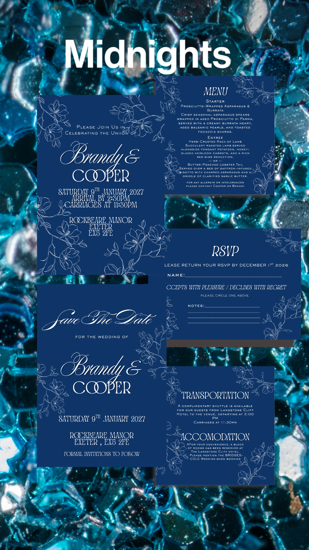 MIDNIGHTS - Its Been a Long Time Coming Wedding Invitation Full Design Package