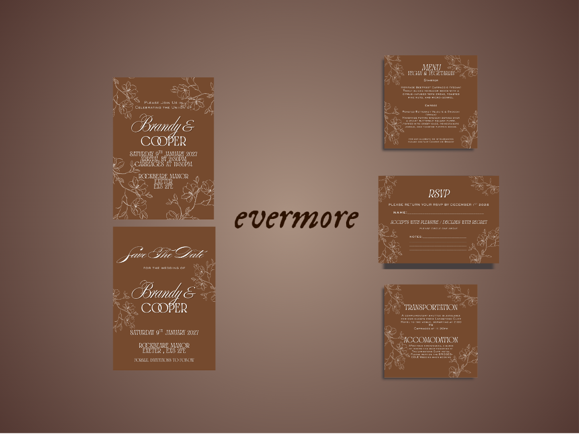 EVERMORE-Its Been a Long Time Coming Wedding Invitation Full Design Package