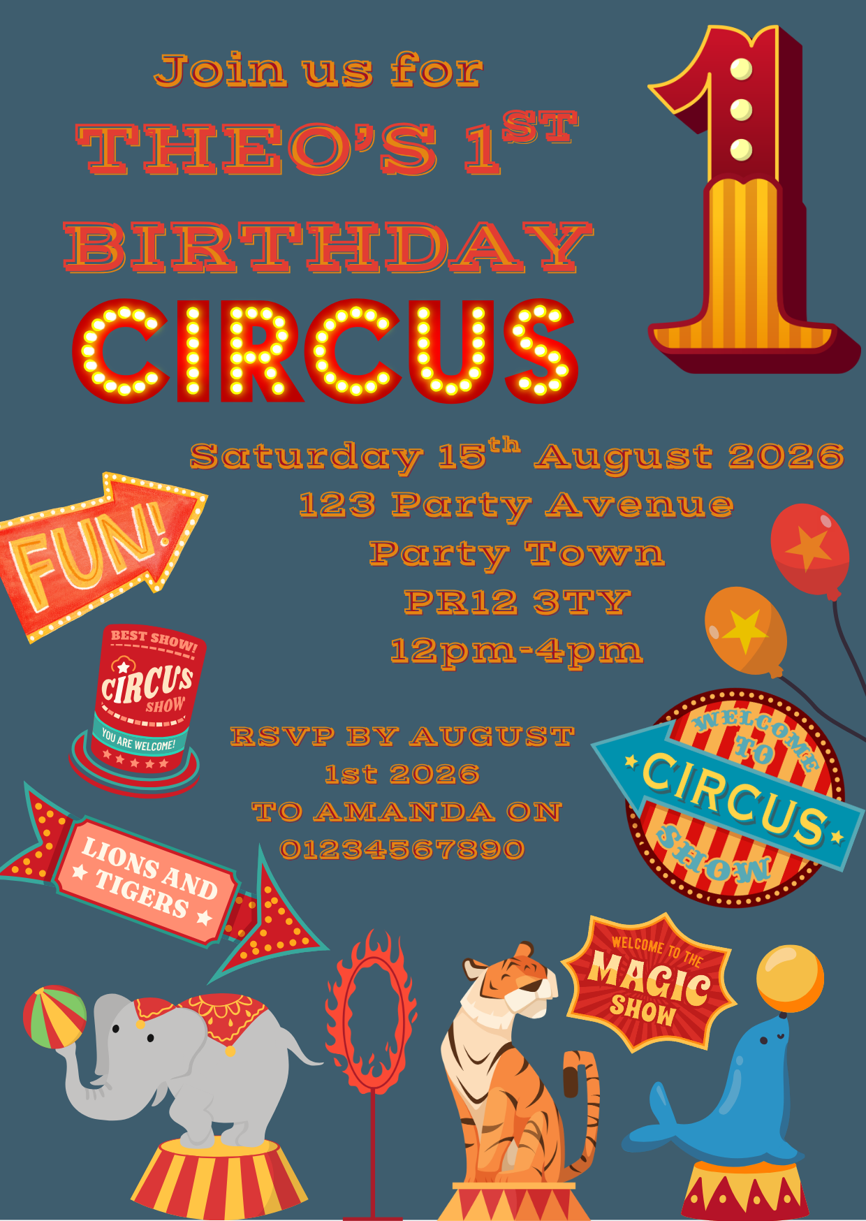 'The Circus' Design Invite Package