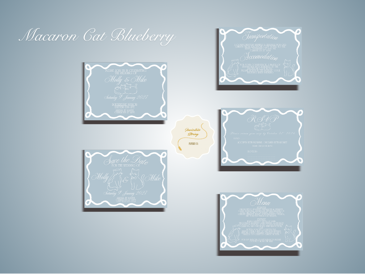 MACARON CAT COLLECTION - FULL INVITE DESIGN PACKAGE