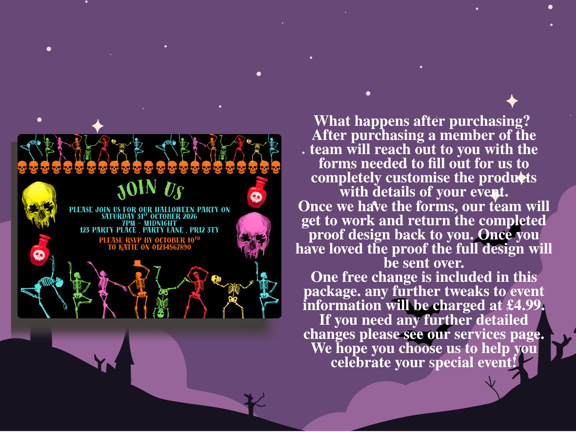 Skeleton Dance Club Full Invite Design Package