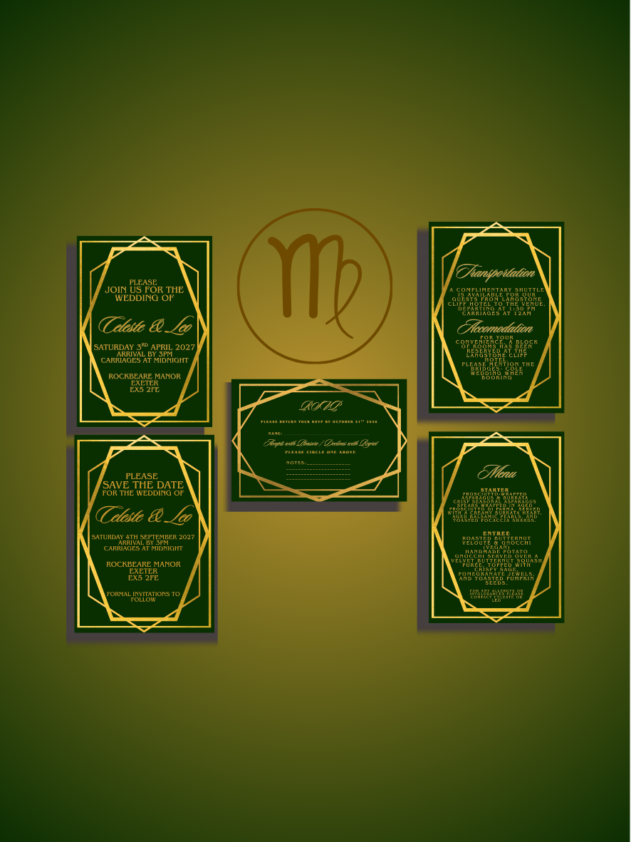 VIRGO - ZODIAC COLLECTION FULL INVITE DESIGN PACKAGE
