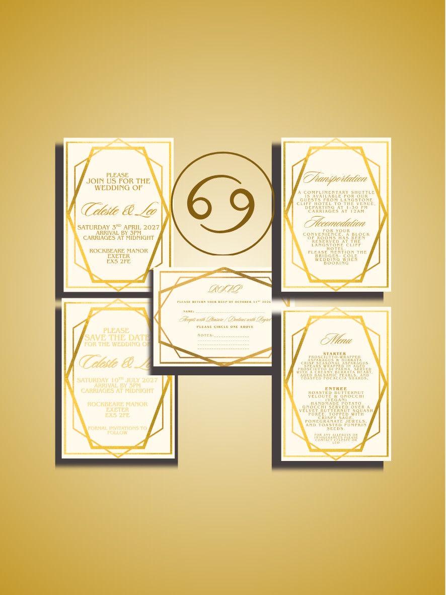 CANCER - ZODIAC COLLECTION FULL INVITE DESIGN PACKAGE
