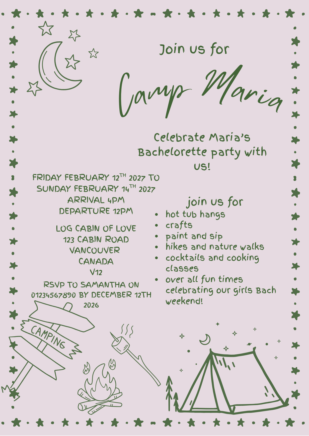 Camp Bach! Bachelorette/Hen Party Full Design Package