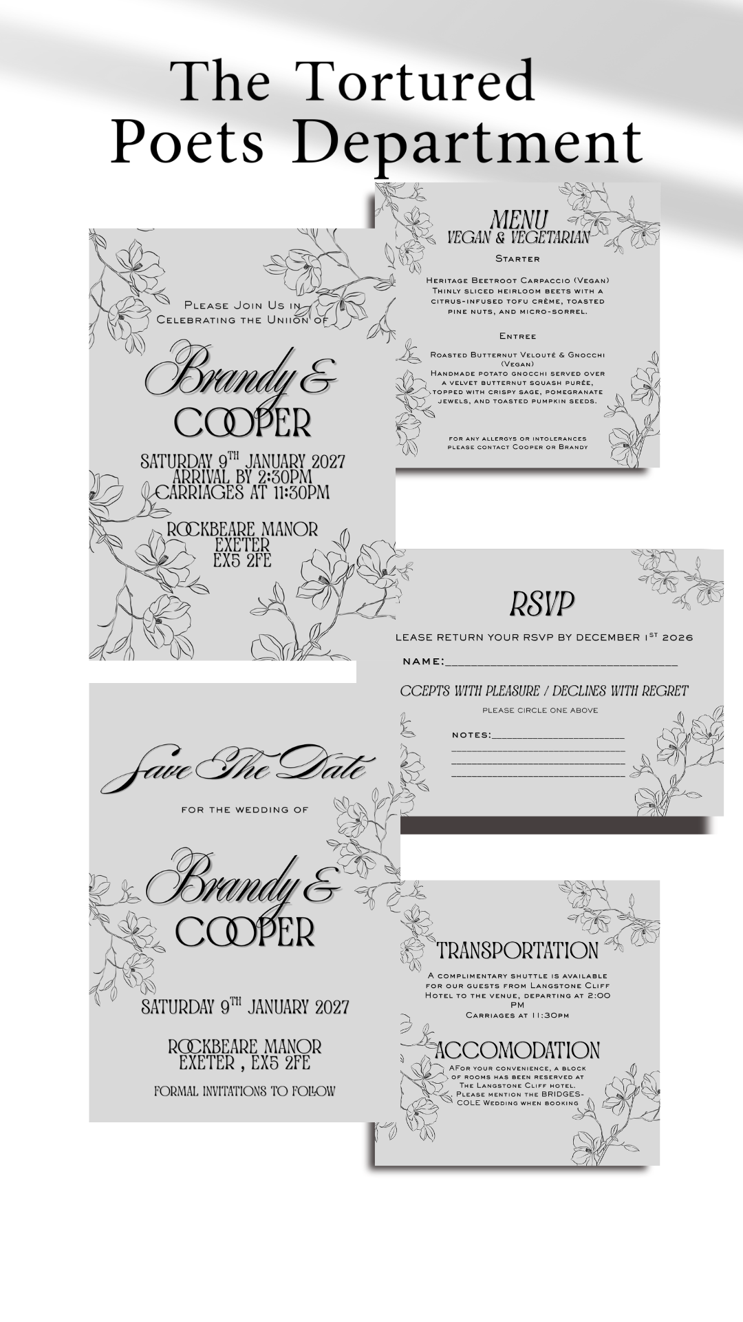 TTPD - Its Been a Long Time Coming Wedding Invitation Full Design Package
