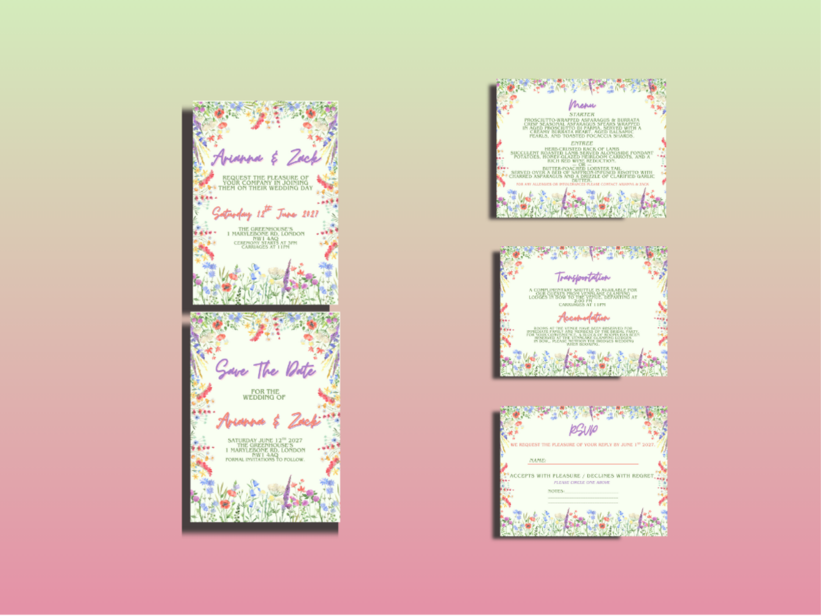 Wildflower Invite Design Full Package