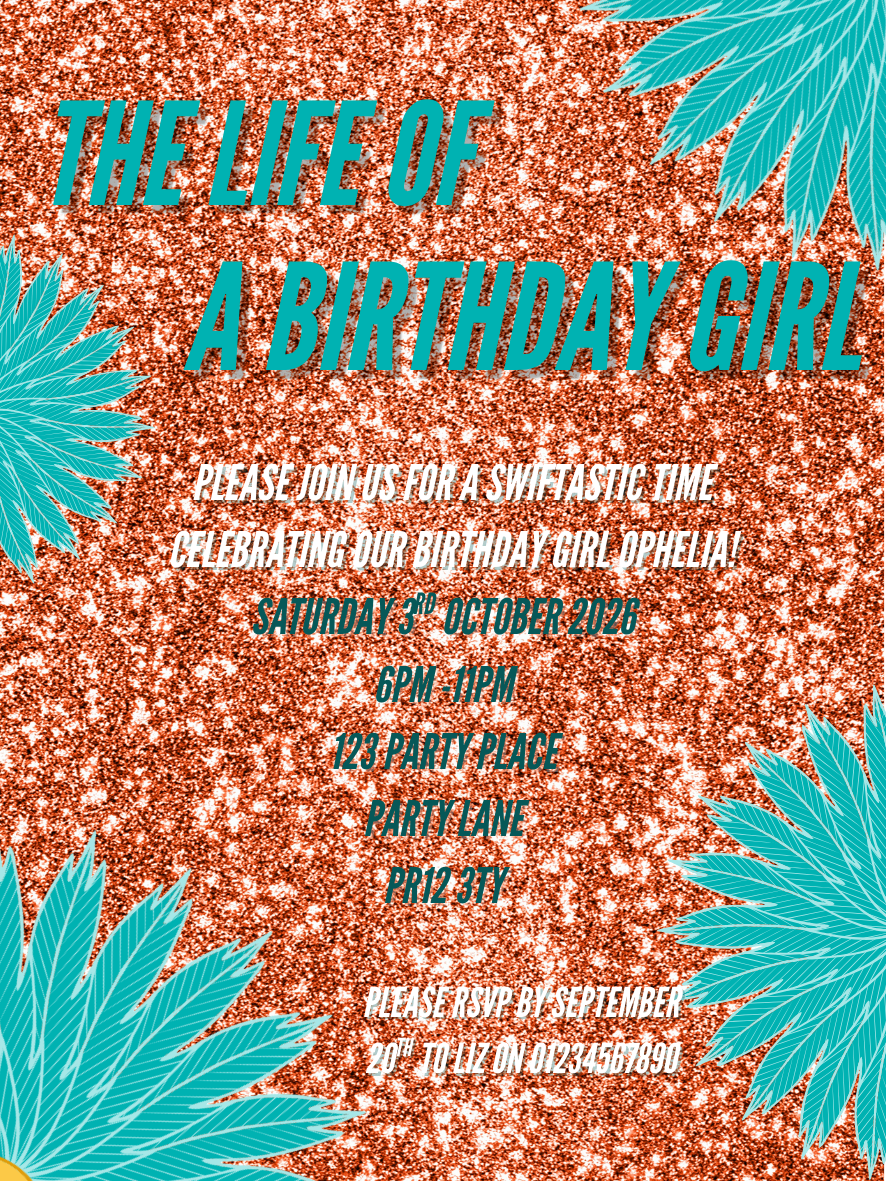Life of a Birthday Girl Full Invitation Design Package