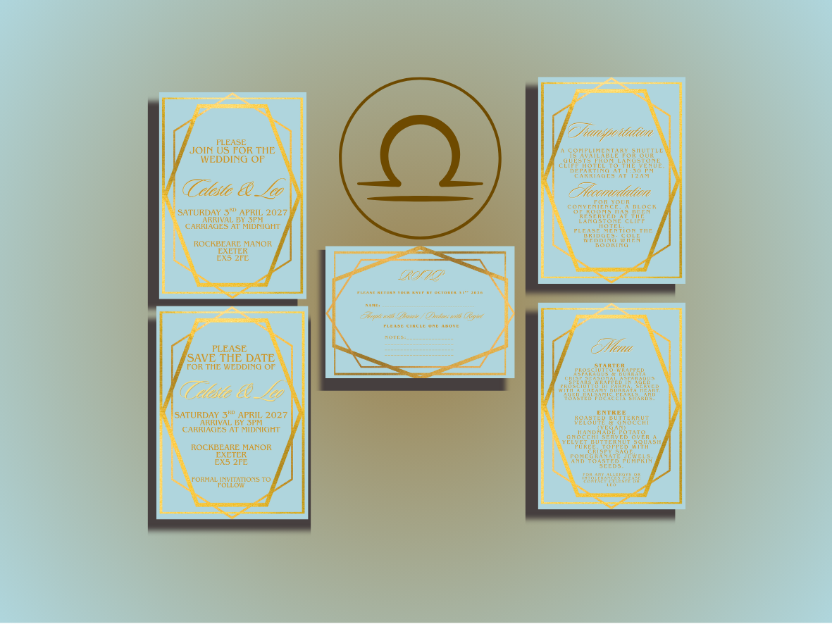 LIBRA - ZODIAC COLLECTION FULL INVITE DESIGN PACKAGE