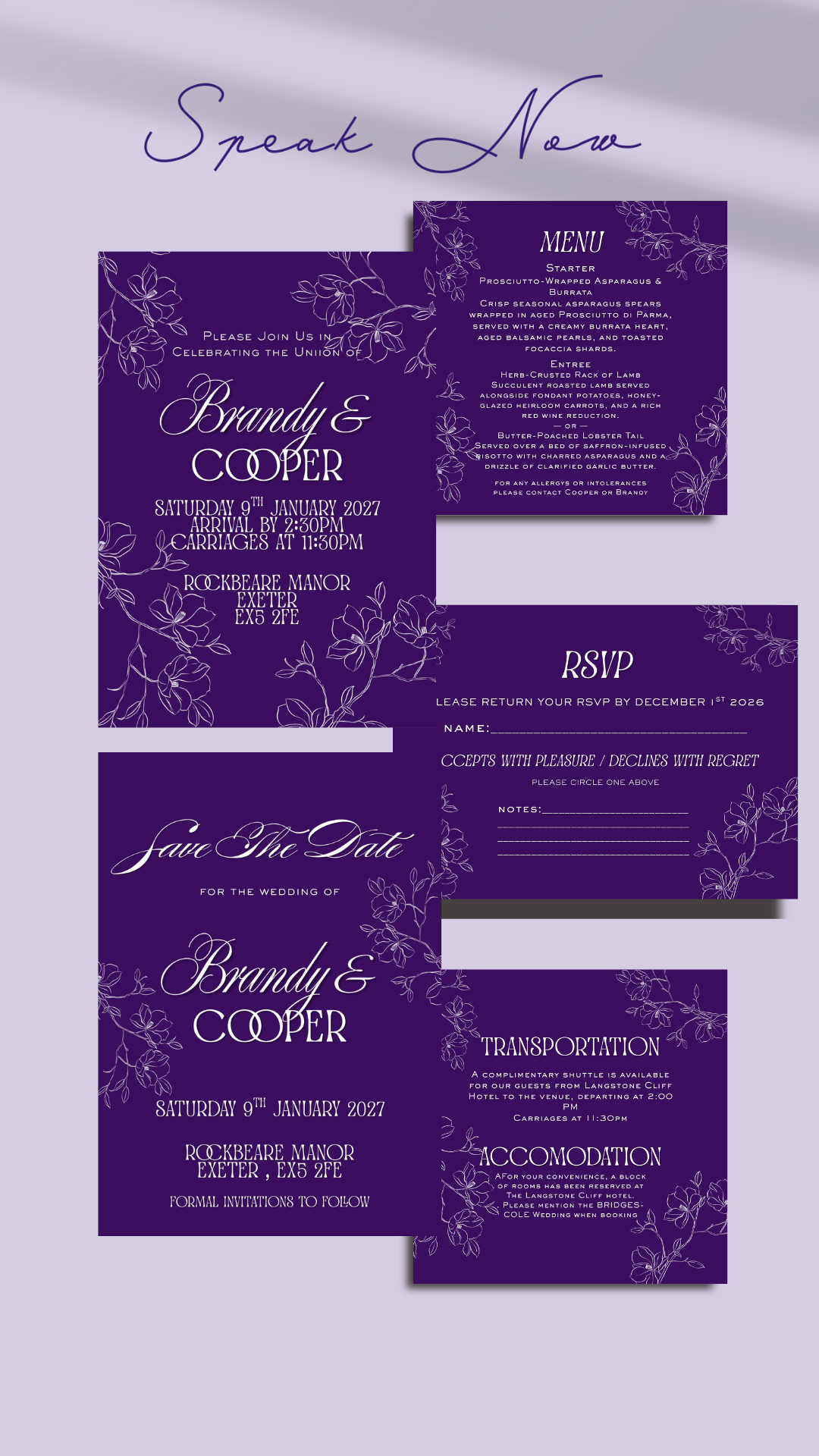 SPEAK NOW - Its Been a Long Time Coming Wedding Invitation Full Design Package