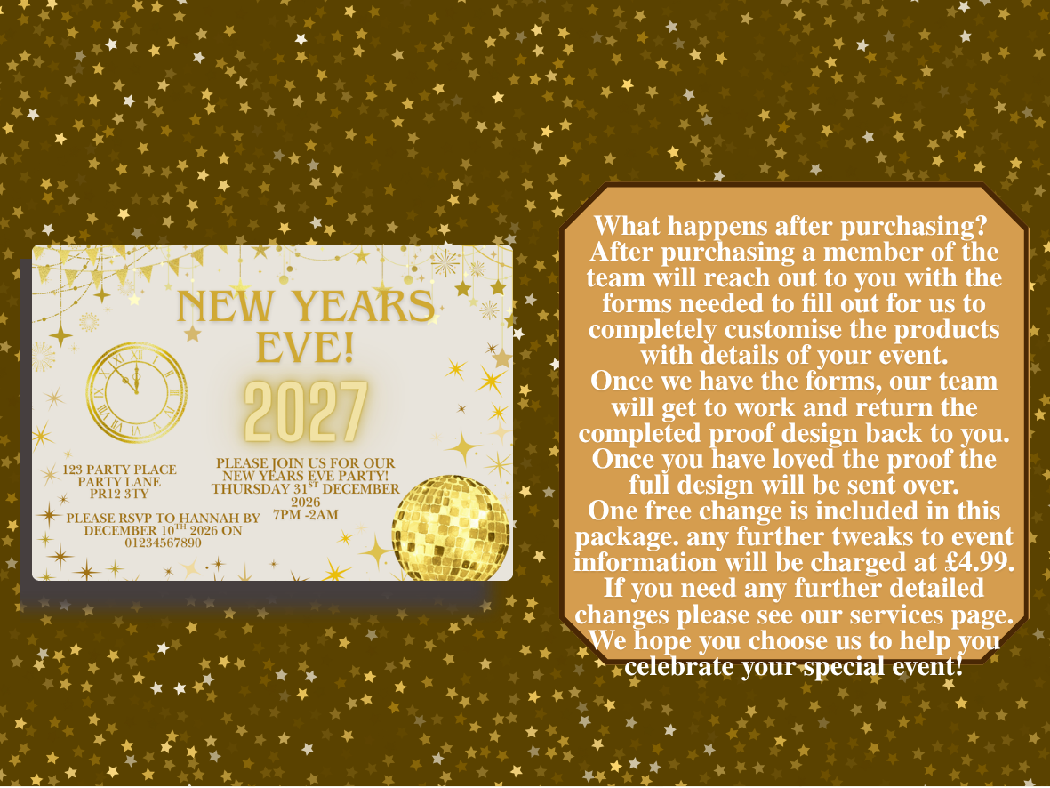 Gilded Countdown Full Invite Design Package
