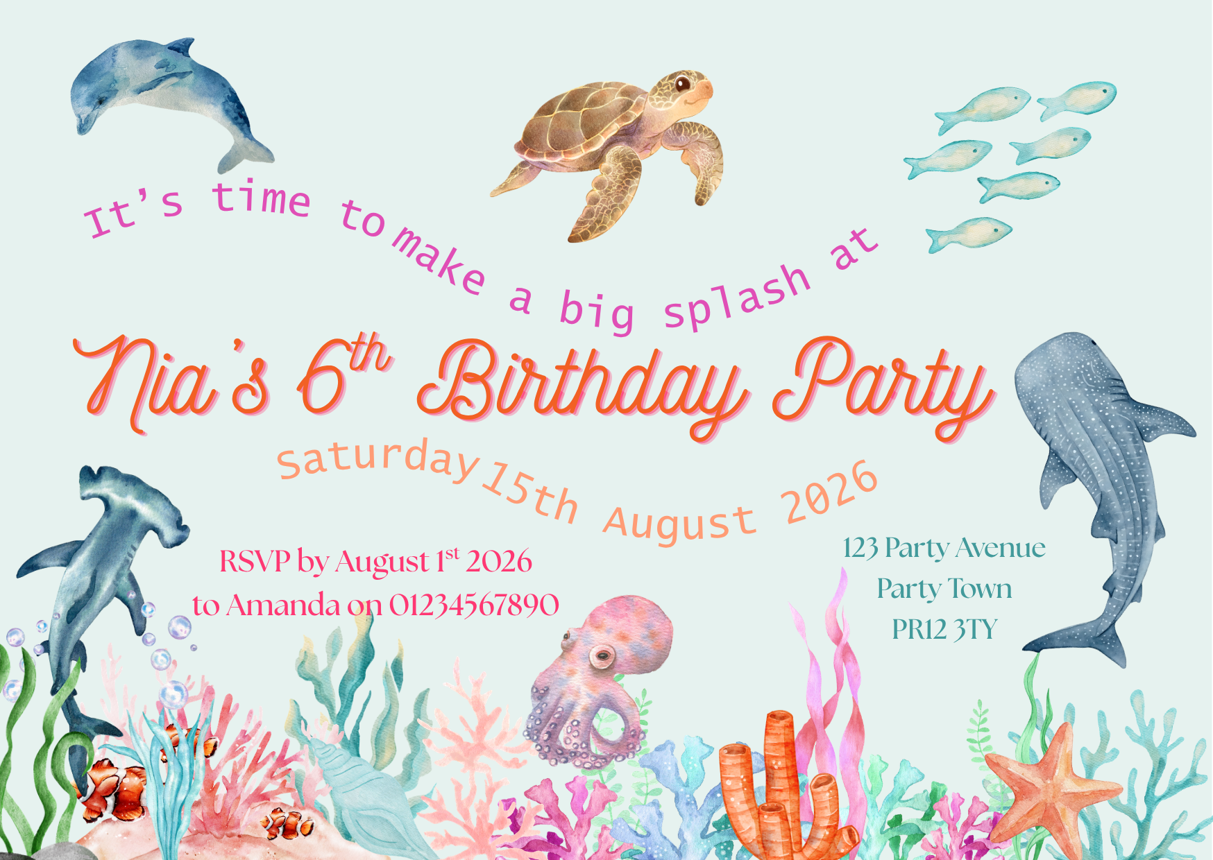 Under The Sea Design Invite Package