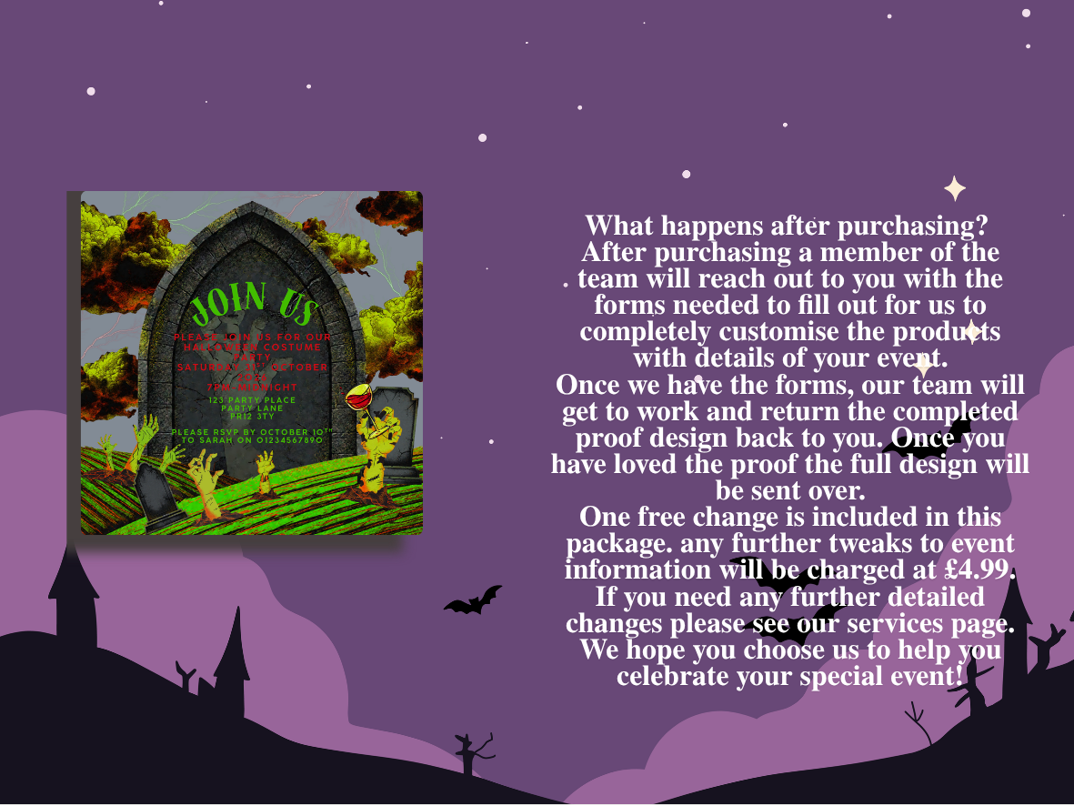 Graveyard Shift Halloween Full Invite Design Package