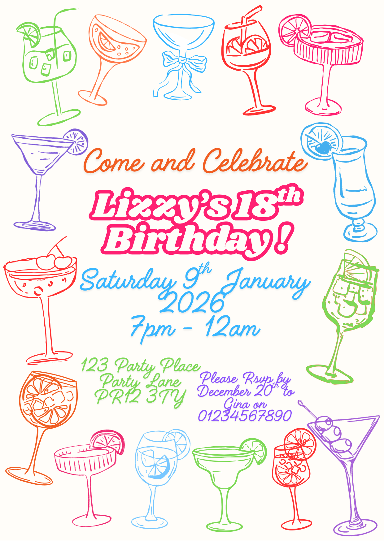 Cocktail Celebration Full Invite Design Package