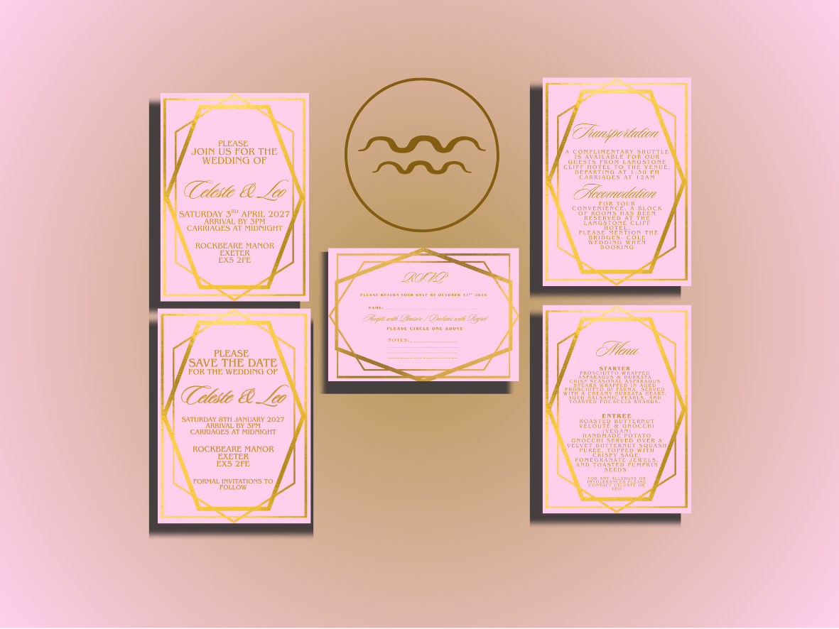 AQUARIUS - ZODIAC COLLECTION FULL INVITE DESIGN PACKAGE