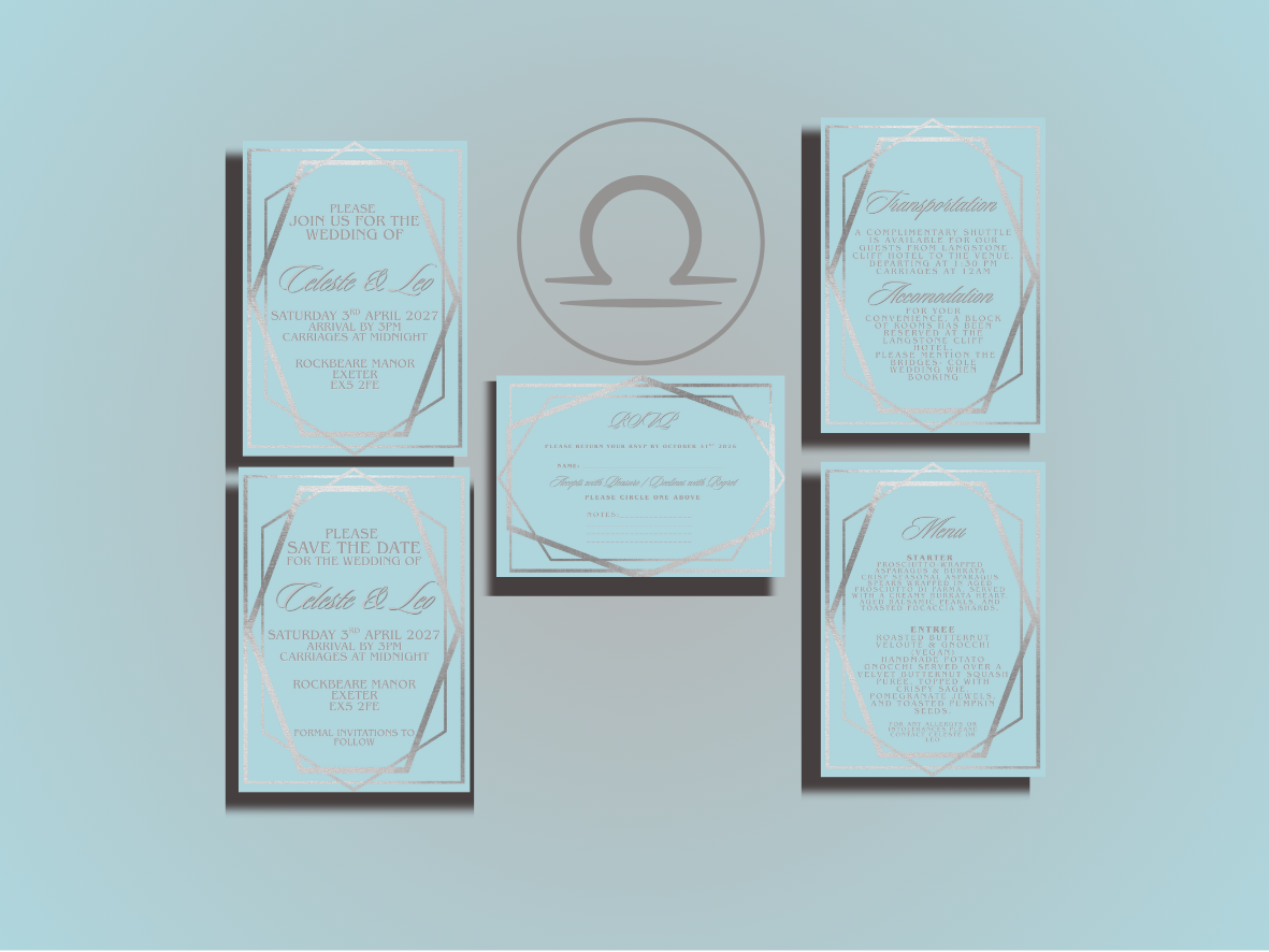 LIBRA - ZODIAC COLLECTION FULL INVITE DESIGN PACKAGE