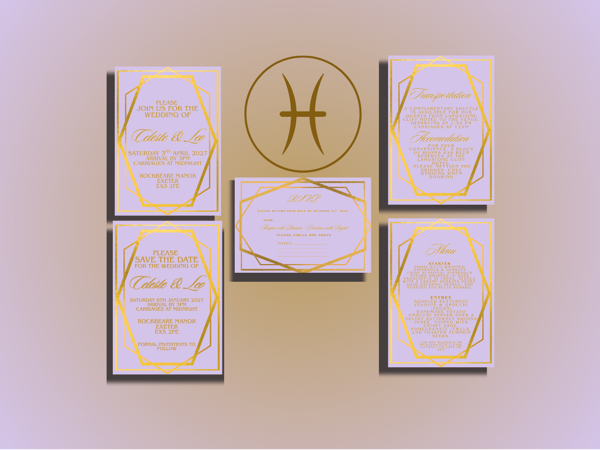 PISCES - ZODIAC COLLECTION FULL INVITE DESIGN PACKAGE