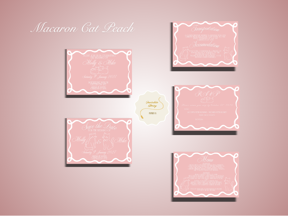 MACARON CAT COLLECTION - FULL INVITE DESIGN PACKAGE