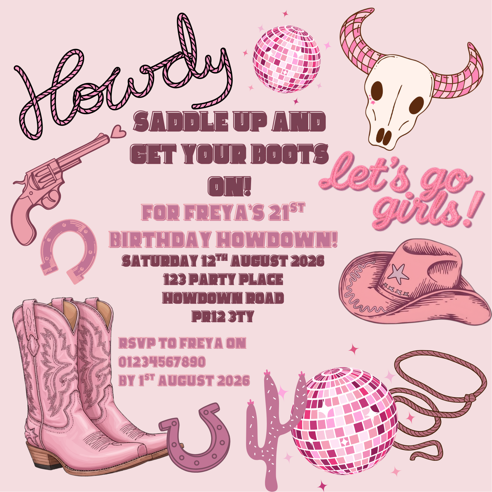 California Cowgirl Invite Design Package
