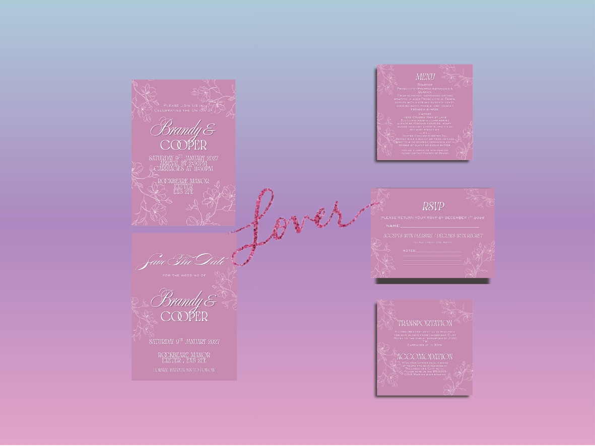 LOVER - Its Been a Long Time Coming Wedding Invitation Full Design Package