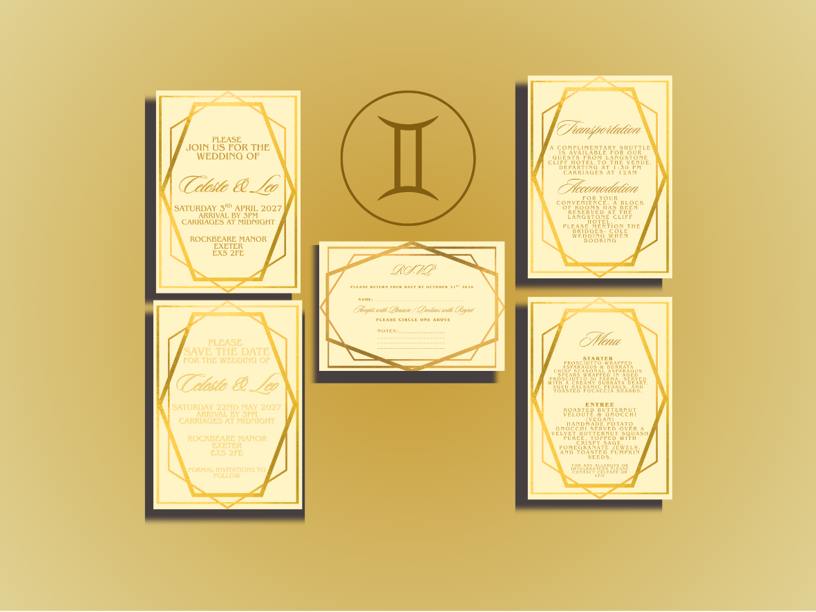 GEMINI - ZODIAC COLLECTION FULL INVITE DESIGN PACKAGE