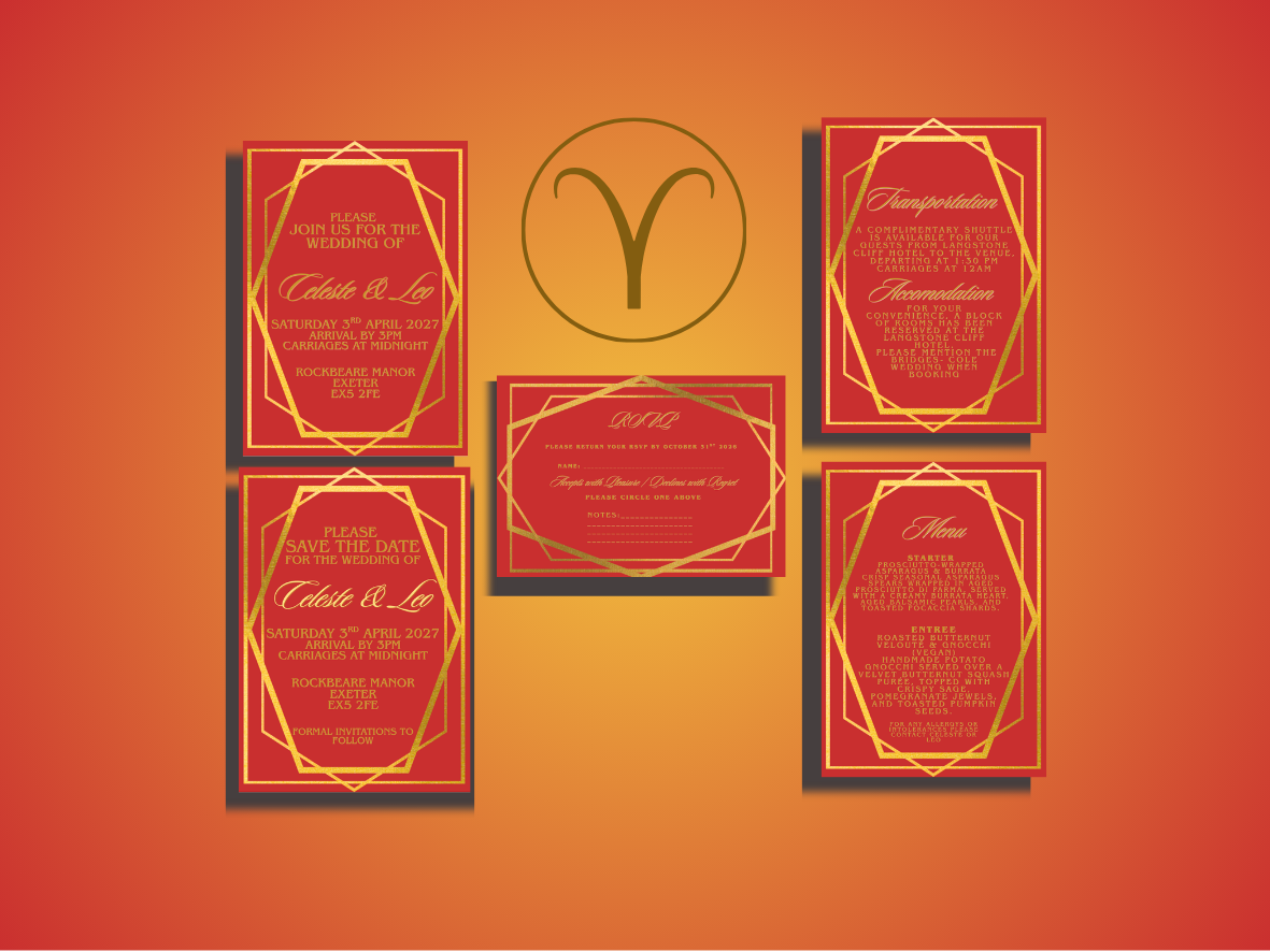 ARIES - ZODIAC COLLECTION FULL INVITE DESIGN PACKAGE