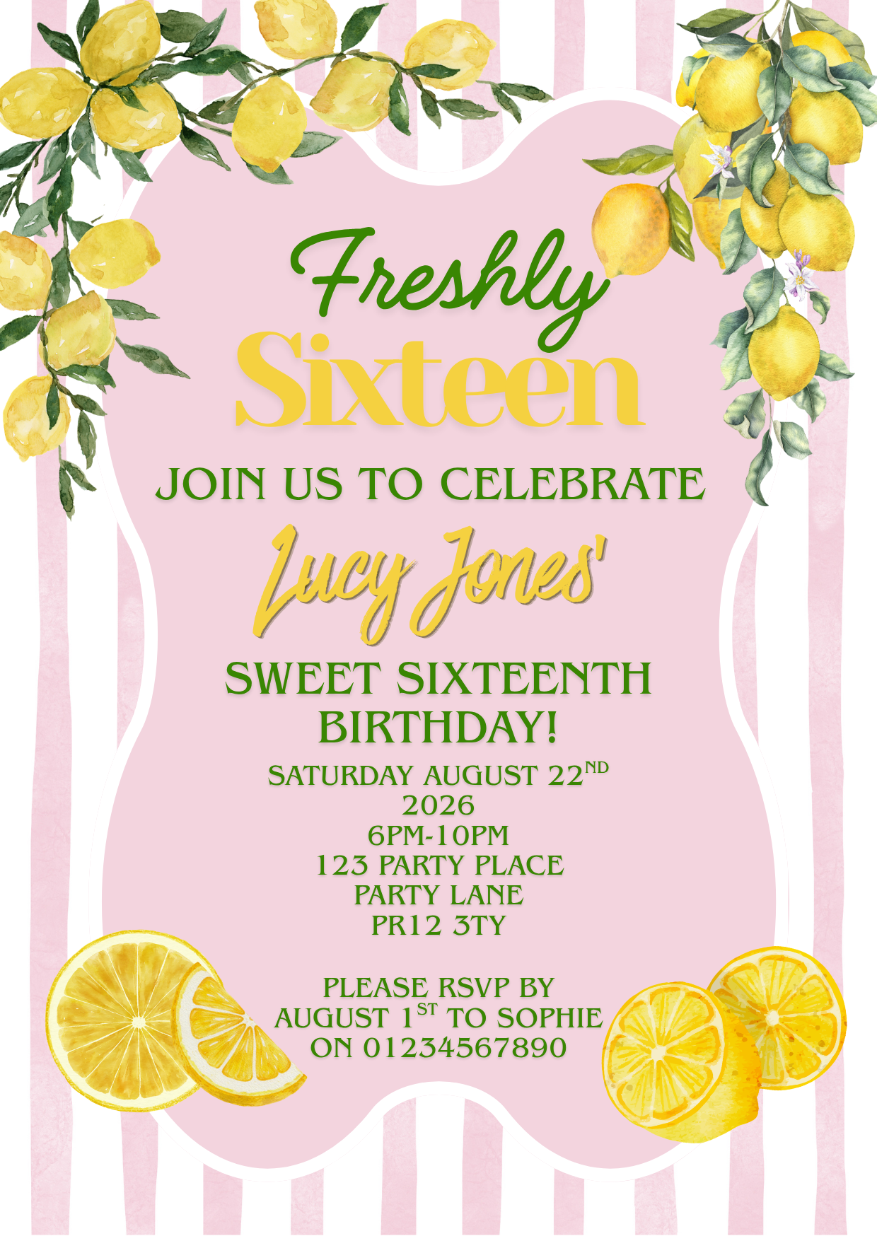 Freshly Sweet Sixteen Design Full Package