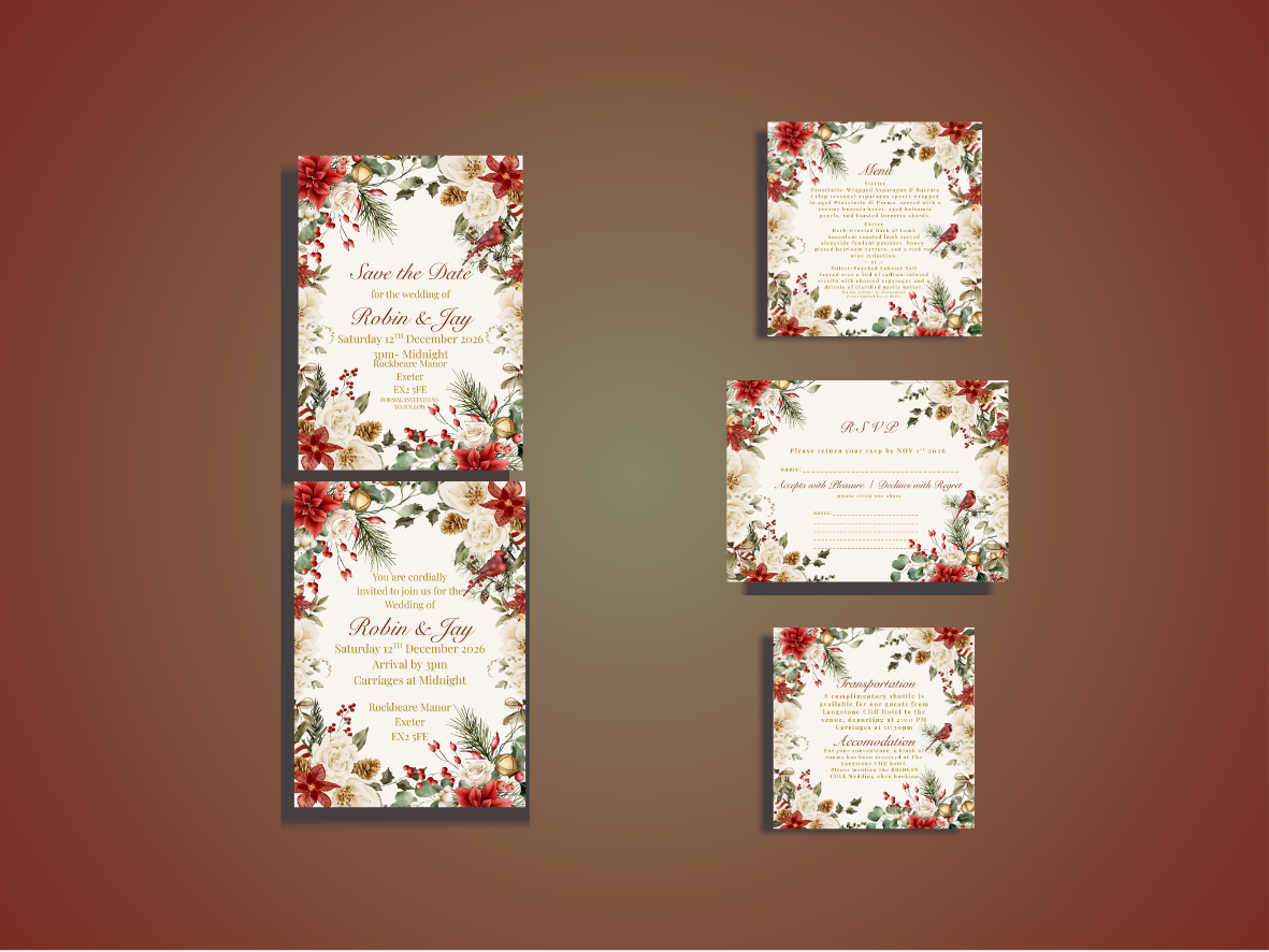 ROBIN FULL WEDDING INVITE DESIGN PACKAGE