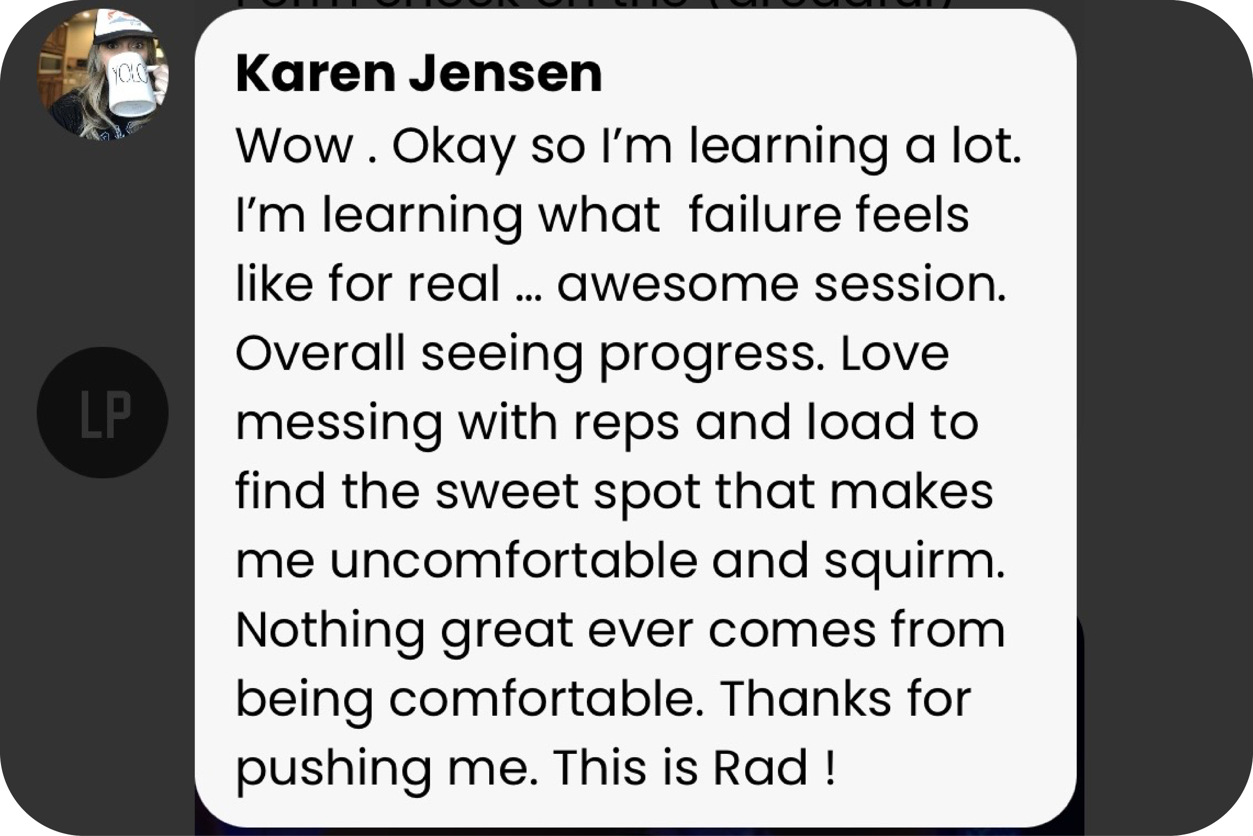 WOMP Fitness great experience service testimonial