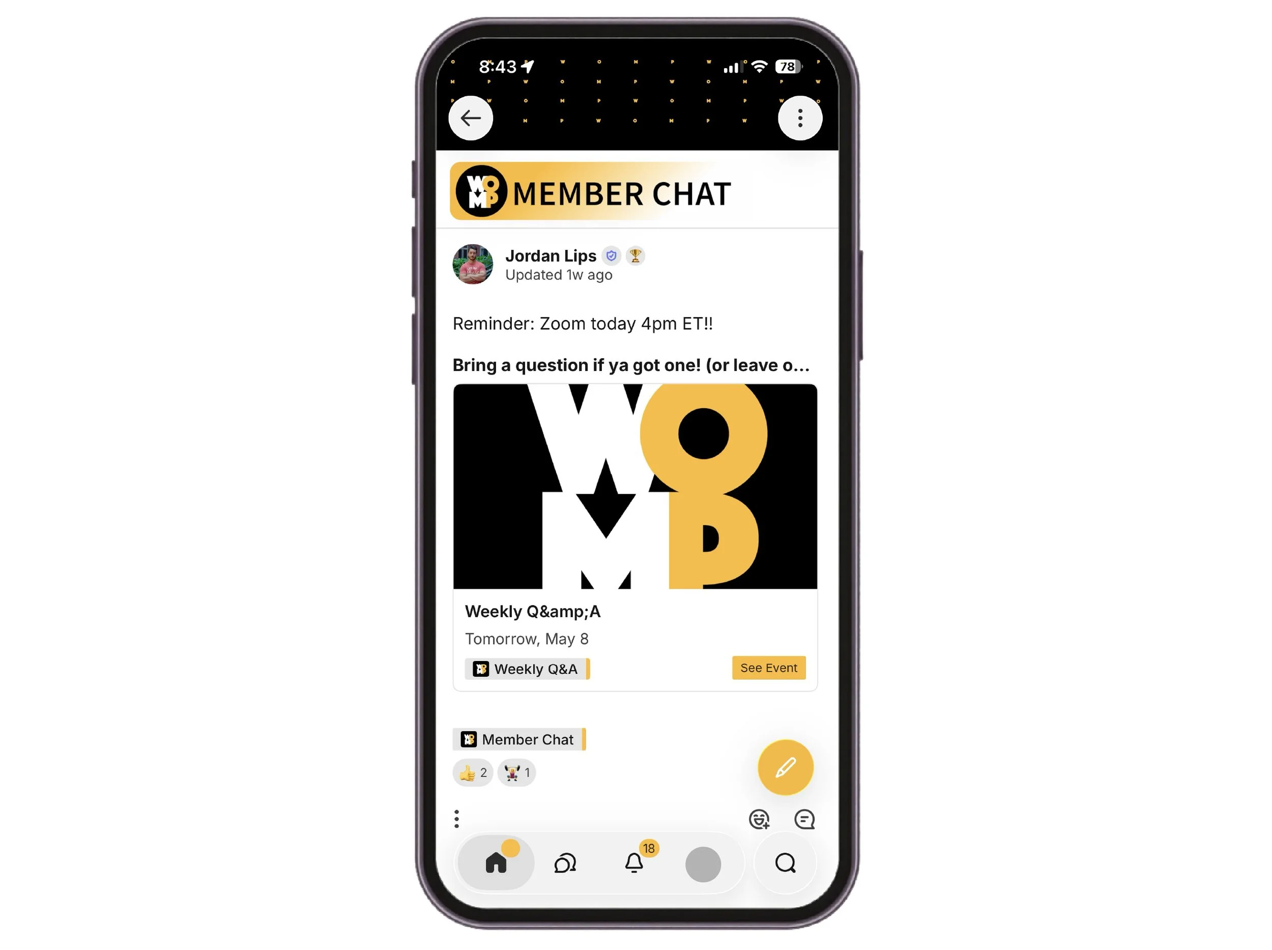 Mighty Networks Community Chat App