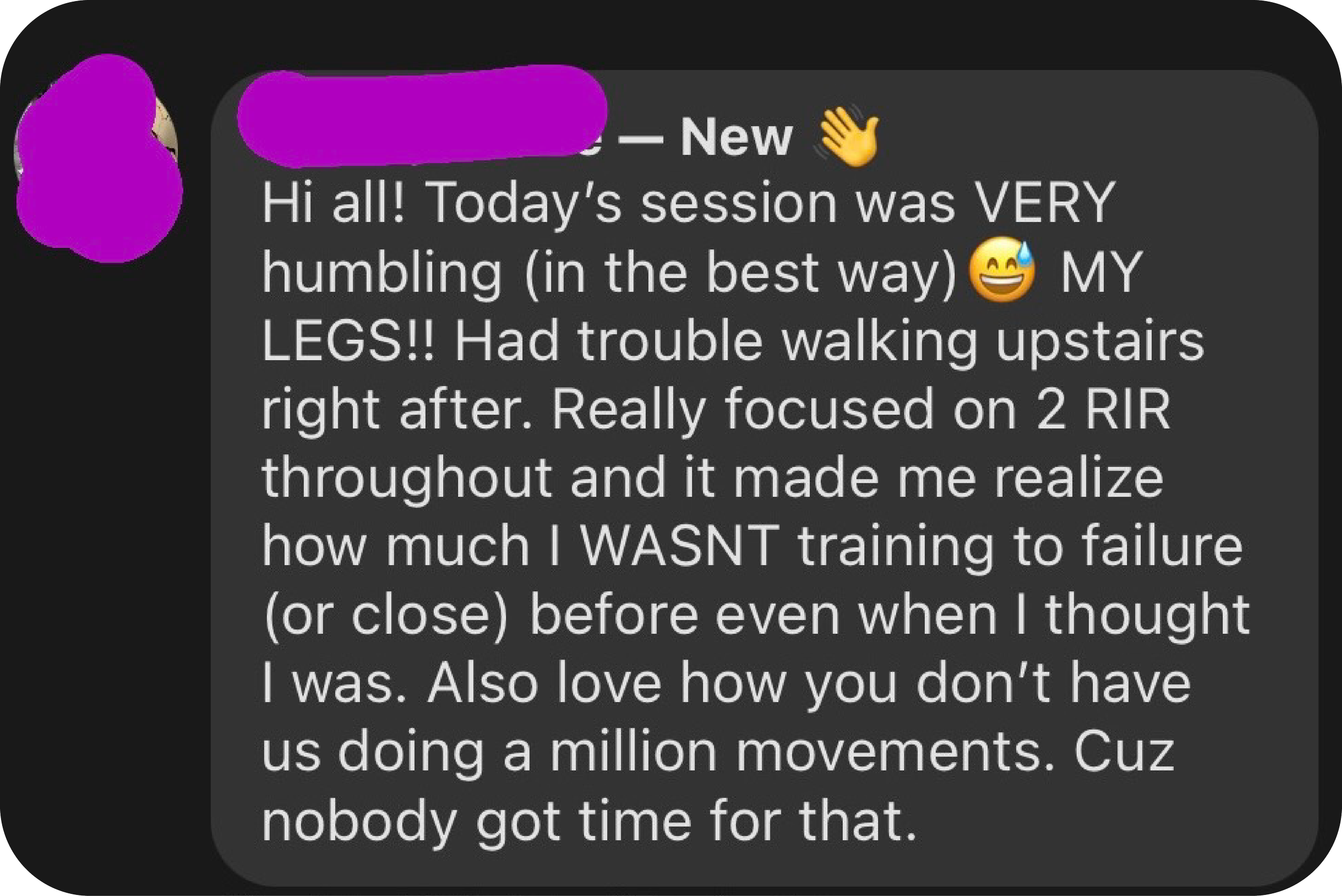 WOMP Fitness great experience service testimonial