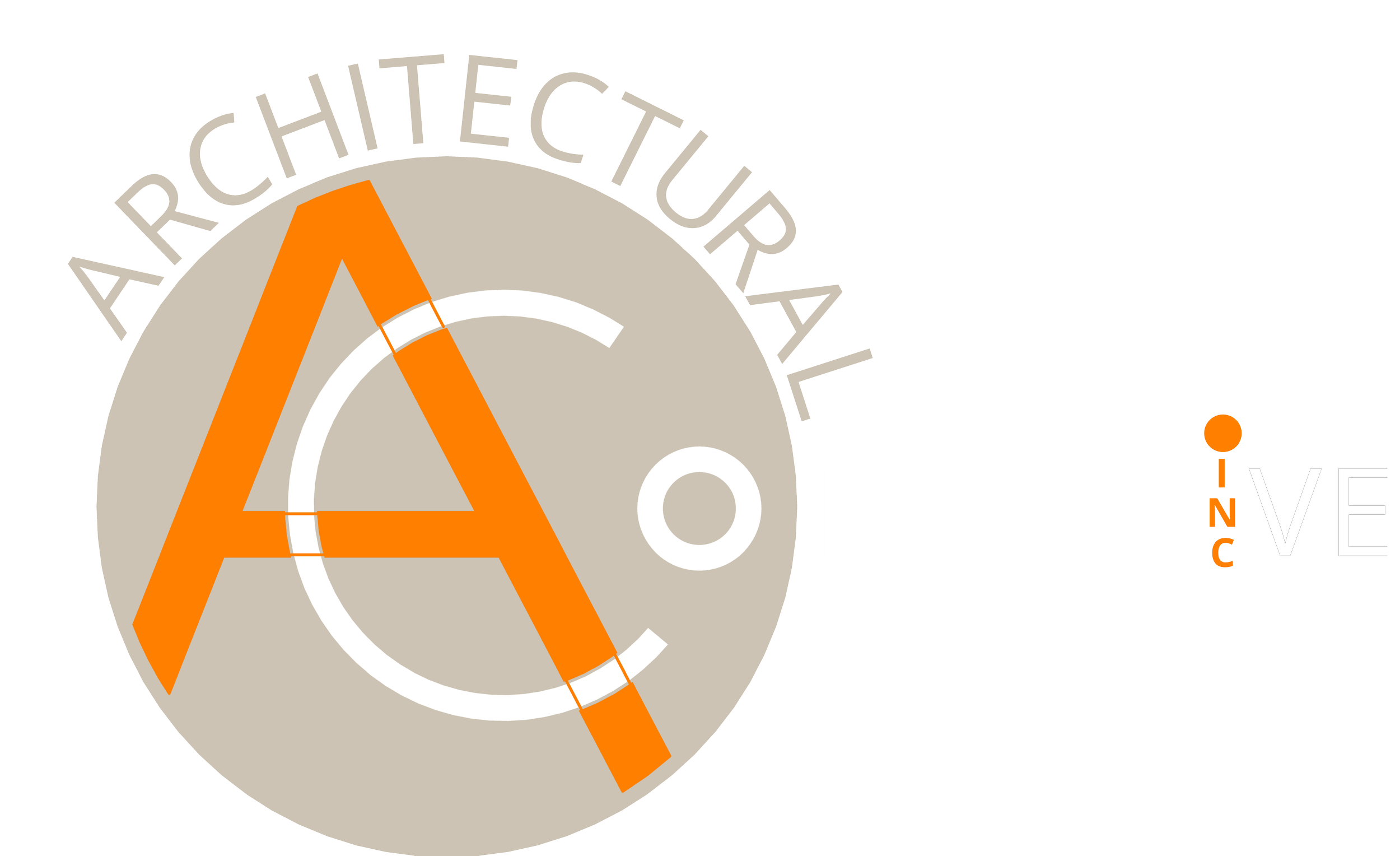 Logo of Architectural Collective Inc., featuring a large orange letter 'A' overlaid on a beige circle with the words 'ARCHITECTURAL COLLECTIVE INC.' in black and white text.