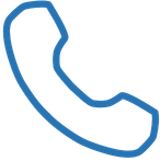 Outline of a telephone handset in blue