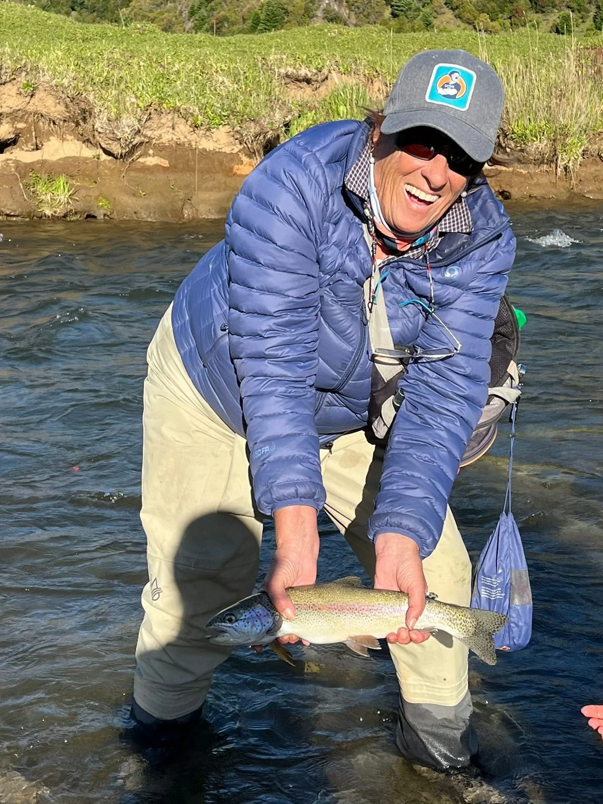 Fly fisher women in Chilean Patagonia 