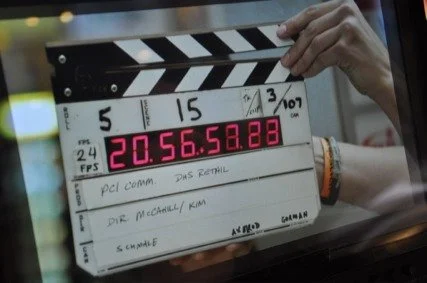 Digital Clapboard on a film set, Erin McCahill Producing and Directing