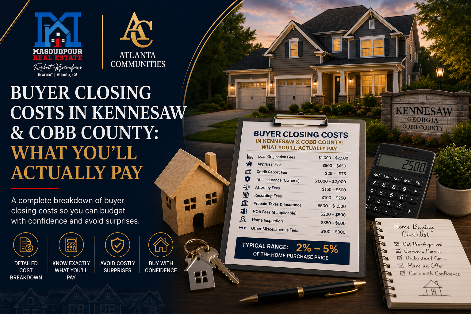 Buyer Closing Costs in Kennesaw &amp; Cobb County: What You'll Actually Pay