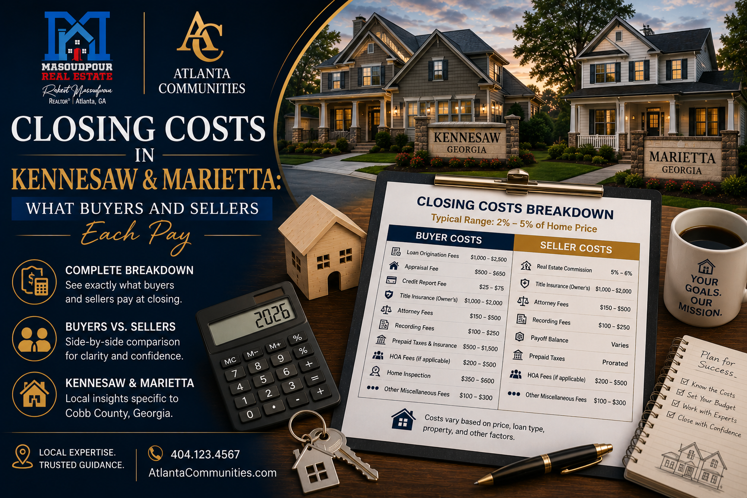 Closing Costs in Kennesaw and Marietta: What Buyers and Sellers Each Pay