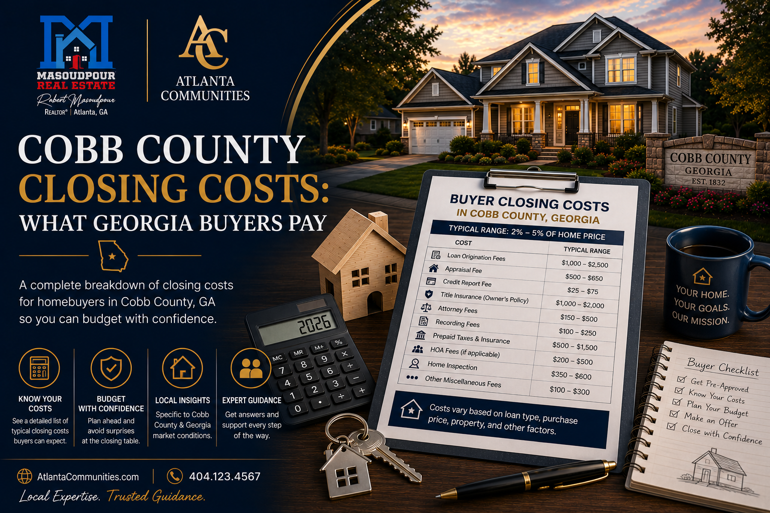 Cobb County Closing Costs: What Georgia Buyers Pay