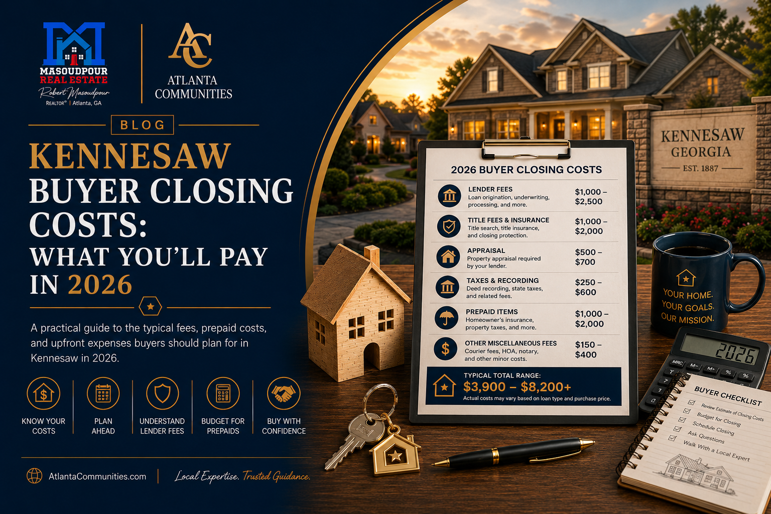 Kennesaw Buyer Closing Costs: What You'll Pay in 2026