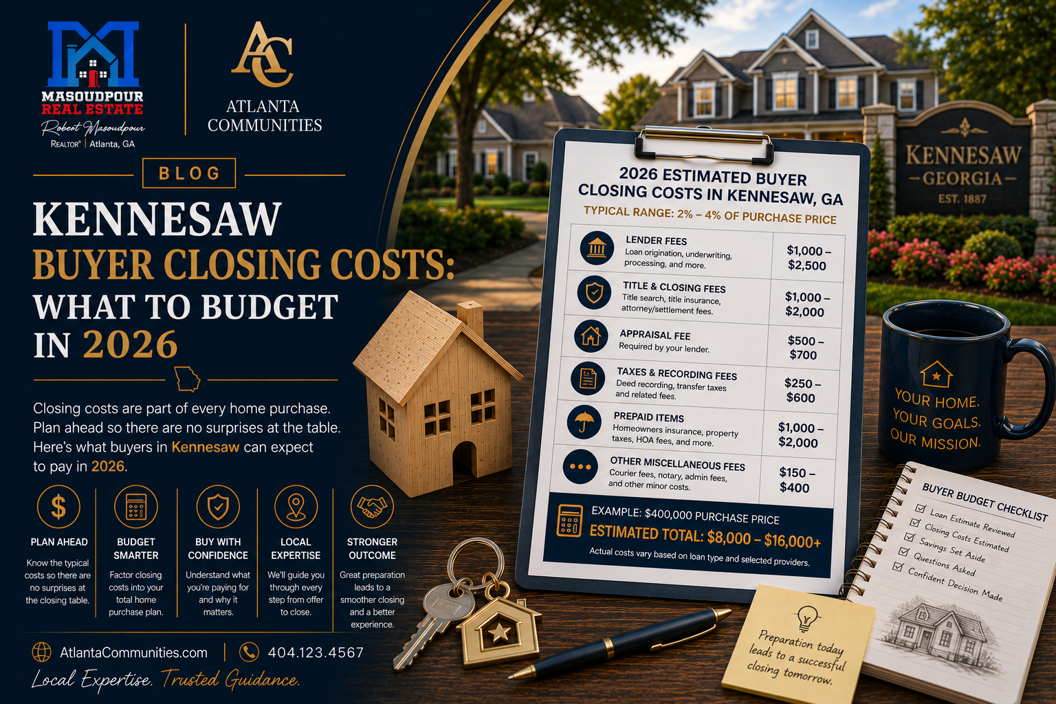 Kennesaw Buyer Closing Costs: What to Budget in 2026
