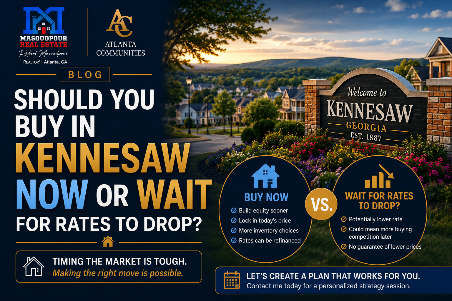 Should You Buy in Kennesaw Now or Wait for Rates to Drop?