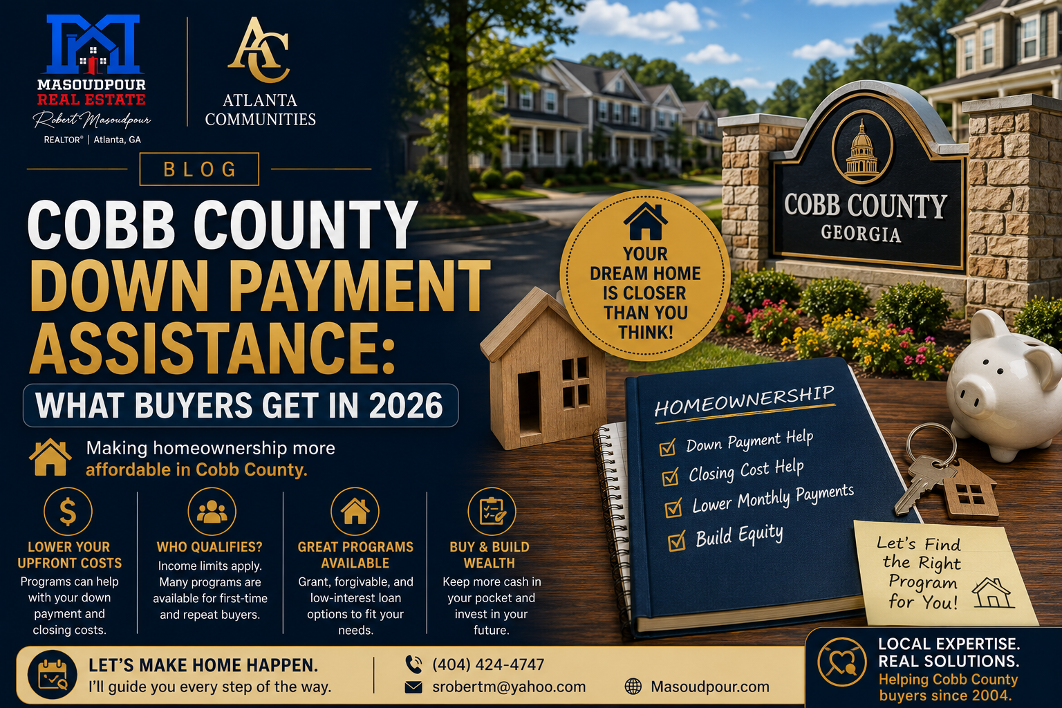 Cobb County Down Payment Assistance: What Buyers Get in 2026