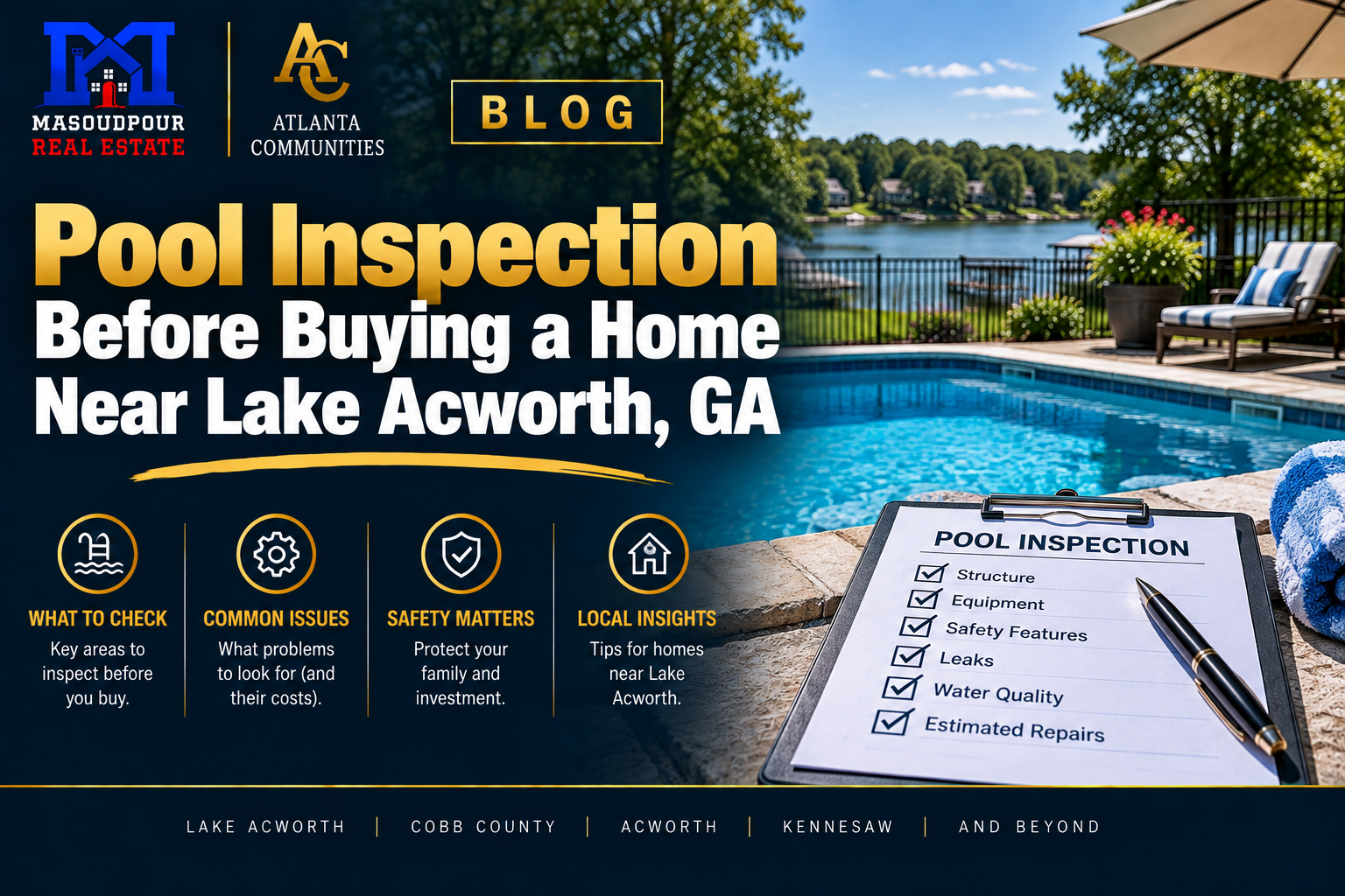 Pool Inspection Before Buying a Home Near Lake Acworth, GA