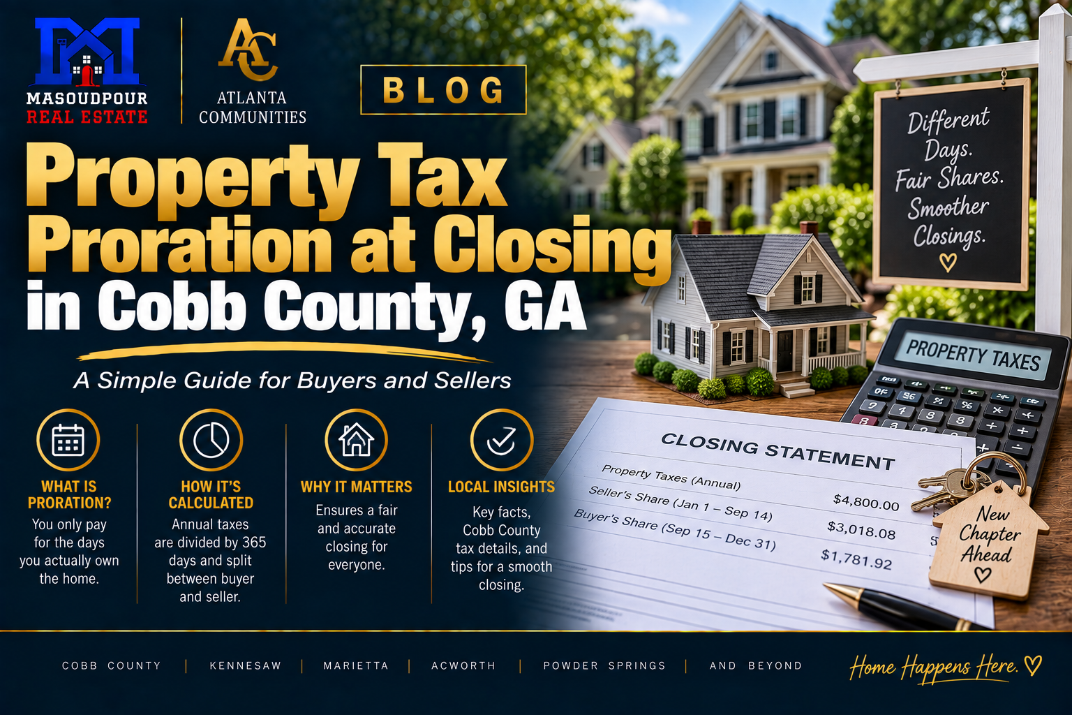 Property Tax Proration at Closing in Cobb County, GA