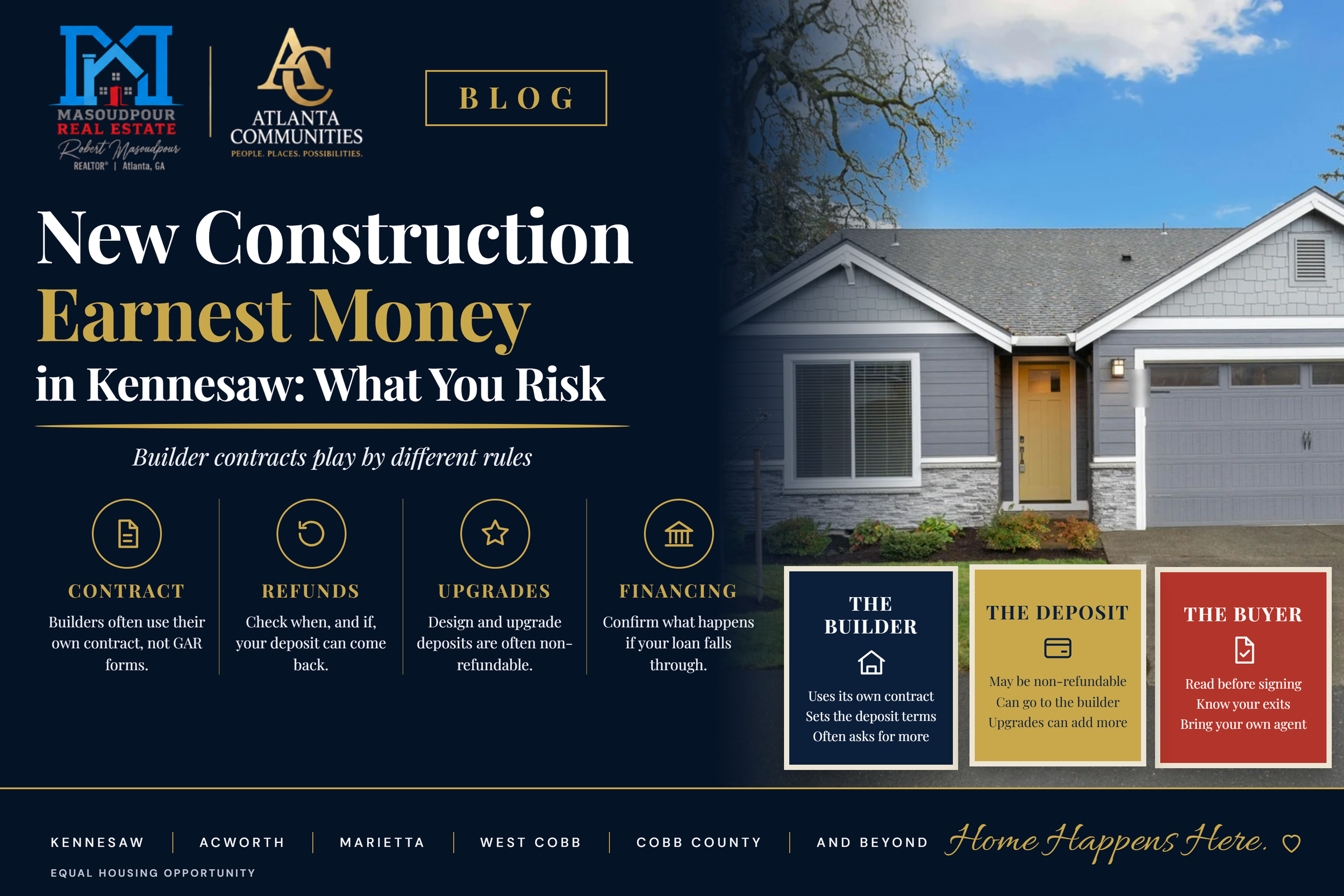 New Construction Earnest Money in Kennesaw: What You Risk