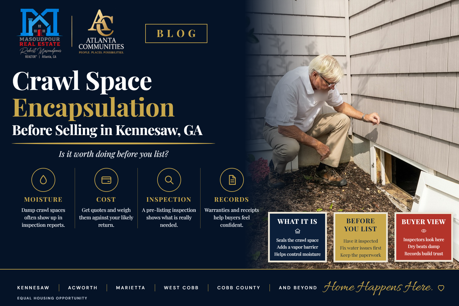Crawl Space Encapsulation Before Selling in Kennesaw, GA